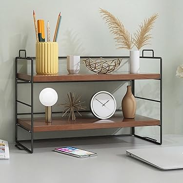 多機能＆省スペース！伸縮式木製卓上ラック 多機能＆省スペース！伸縮式木製卓上ラック