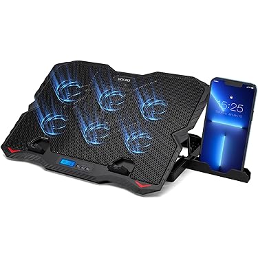 ブラック LEDライト付き ノートパソコン用冷却ファン 低騒音25dB 強力 ブラック LEDライト付き ノートパソコン用冷却ファン 低騒音25dB