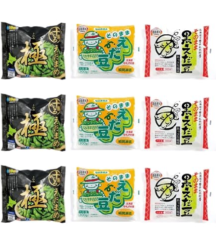 ✴︎えだまめ✴︎ 　6本セット Amazon.co.jp: 冷凍枝豆 国産 北海道産 JAめむろ えだまめ極 300g 冷凍