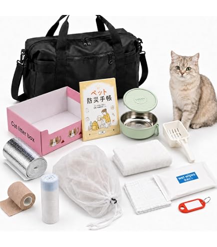 Amazon.co.jp: HAC(ハック) 3WAYペットキャリー 防災18点セット(ねこ