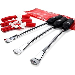 Amyu タイヤレバーセット タイヤレバー 3本 リムプロテクター 3本 セット 収納袋付き 全長 295mm (295…