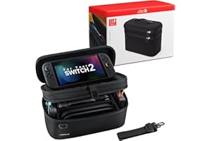 JSAUX Switch 2 ケース 大容量収納｜オールインボックス Switch 2本体・ドック・Joy Con・Proコン対応｜ゲームカード10枚収納・耐衝撃ハードシェル｜防塵・防水キャリングバッグ（ブラック）