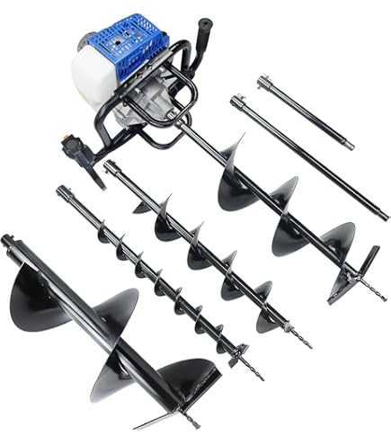 Amazon.co.jp: エンジン式 オーガ 穴掘り機 2サイクル 52cc ハイパワー