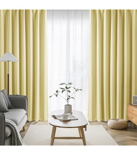 Amazon｜遮光 カーテン 遮光カーテン 2枚組 + カーテンフック取り付け