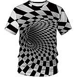 [LIDADA] メンズ ユニセックス Tシャツ 半袖 3Dブリント スリム 面白いシャツ 夏服