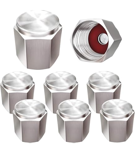 4-Pack British Flag Tire Valve Caps - Silver Aluminum Alloy & Copper Car Accessories - View #7