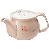 後引きしにくく、そそぎやすい 有田焼 釉桜 U型茶漉し付きポット急須 ピンク(450cc)