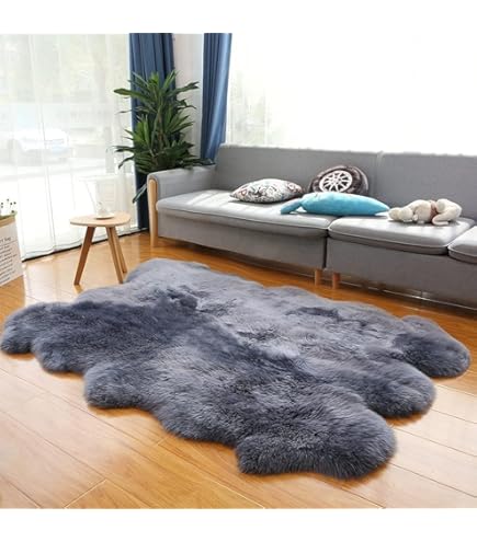 Amazon｜ムートンラグ 天然羊毛本物の毛皮 ラグムートン マット