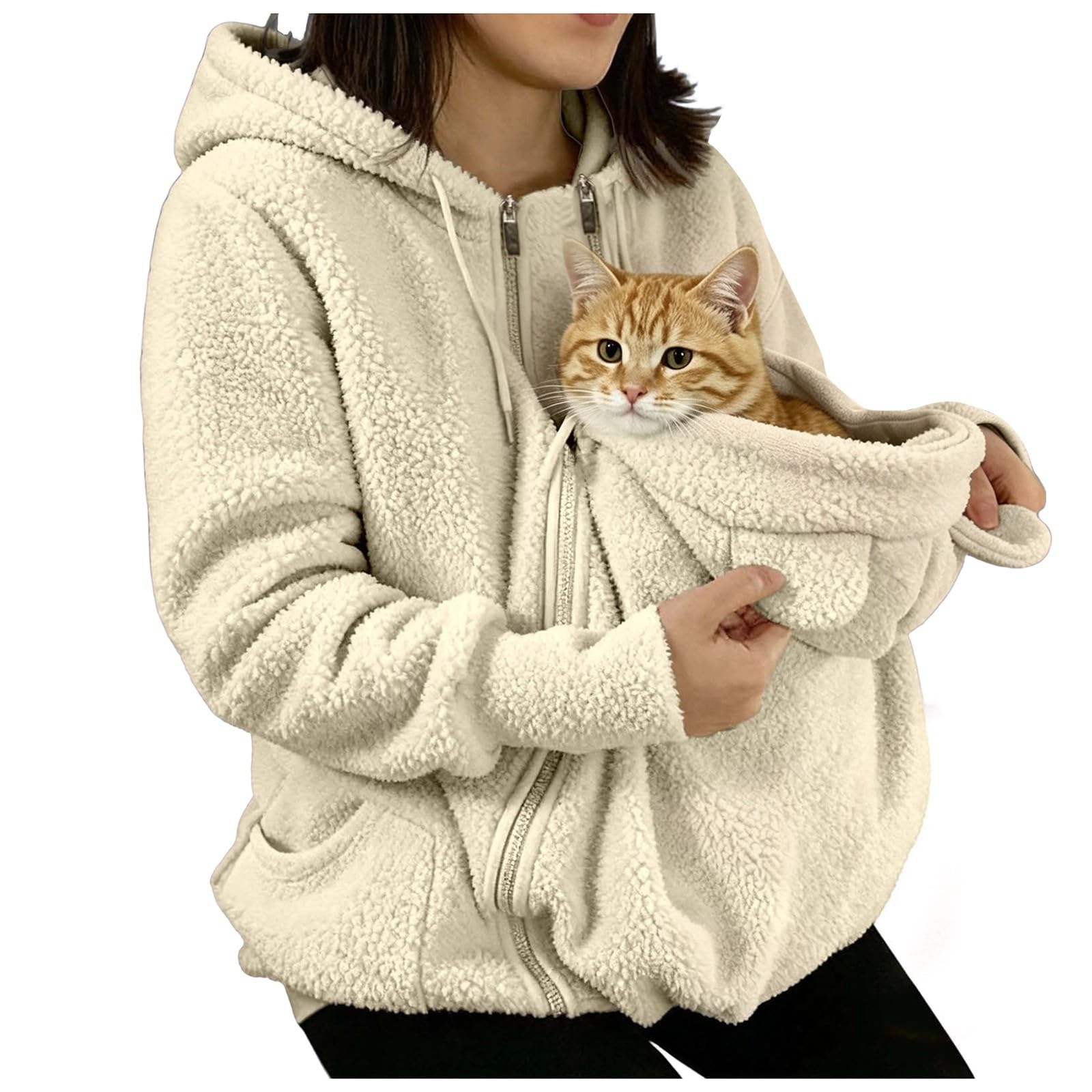 カンガルーパーカー 犬 スウェット 男女兼用 パーカー メンズ トレーナー ゆったり ポケット猫入れポケット付き 犬入れポケット 猫抱っこ用服 | カンガルーのような袋 長袖 プルオーバー ゆったり スウェットシャツ 防寒 散歩 旅行 普段着 秋冬