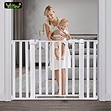 Ycozy BabySafe ベビーゲート 階段 革新版 安全ゲート 子供 ペットゲート 犬/猫 オートクローズ 赤ちゃんゲート ベビーフェンス 突っ張り式 ベビーガード 柵 拡張フレーム付き 高さ77cm 取付幅84-90cm