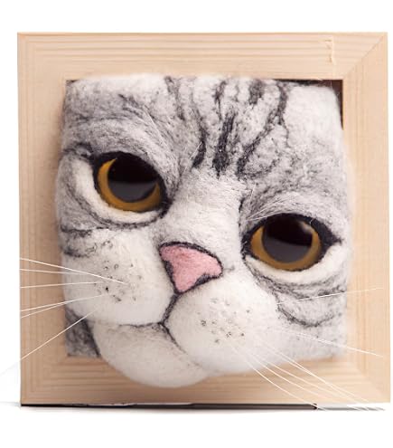 額縁 猫毛フェルト Amazon co jp 初心者用ニードルフェルトキット 羊毛
