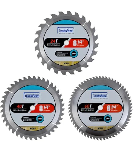 LSHUZIYU 8-1/4" (210mm) 80T Circular Saw Blade – 5/8" Arbor With Diamond Washer – Anti-Stick Coating – For Laminate, Veneer, Plywood, Hardwood, MDF & HDF