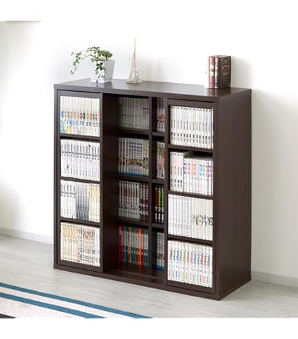 Amazon｜HEMNES ヘムネス 本棚 - ブラックブラウン/ライトブラウン