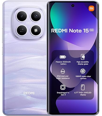 未開封Redmi Note 15 Glacier Blue 6GB/128GB Xiaomi Redmi Note 15 4G Glacier Blue 128GB + 6GB Dual-SIM Unlocked