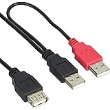 Groovy Y字型USB(Aオス-Aメス)延長ケーブル 全長52cm GM-UH009Y 黒