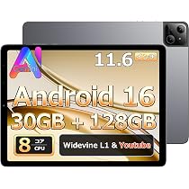 Amazon.co.jp: Android 16 タブレット 11.6インチ 8コアCPU 30GB RAM