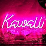 かわいいネオンライト ledピンクネオン管 英語kawaiiネオンサイン LED壁飾りネオン ギフト パーティー 子供ルーム 部屋装飾ライトUSB/スイッチ付き（42cm⋆16cm）