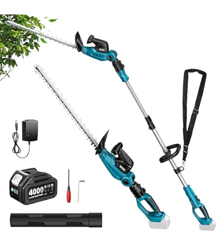 Amazon | Elikliv ポールヘッジトリマー 高枝切り電動バサミ 電動芝生