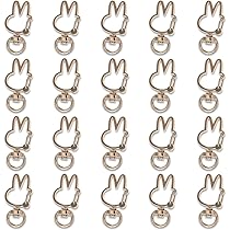 Amazon.co.jp: ファイニエ キーホルダー パーツ ゴールド うさぎ 20個