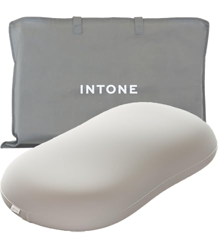 INTONE 枕 首枕 ネックピロー 「首・肩にフィットする3ゾーン式高さ調整 Amazon｜INTONE 枕 + 専用ピローケース ライトベージュ 首枕 ネック