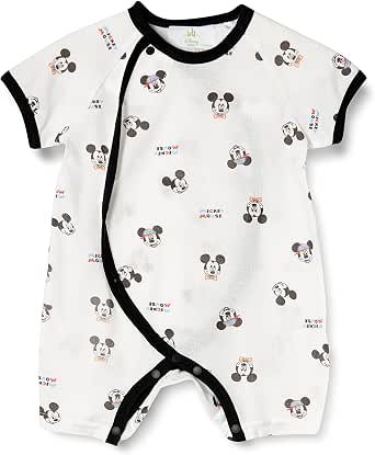 Amazon Co Jp ディズニー 半袖プレオール ディズニー ミッキー 総柄 梨地 プレオール 男の子 ブラック 50 60 服 ファッション小物