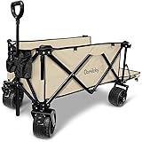Domiloky キャリーワゴン ブレーキ付き 大型タイヤ 耐荷重120kg 長物対応 キャンプワゴン 140L大容量 折り畳み 運動会 ビーチ 釣り BBQ レジャー キャンプ用品 荷物運び アウトドアワゴン 鉄製 カーキ