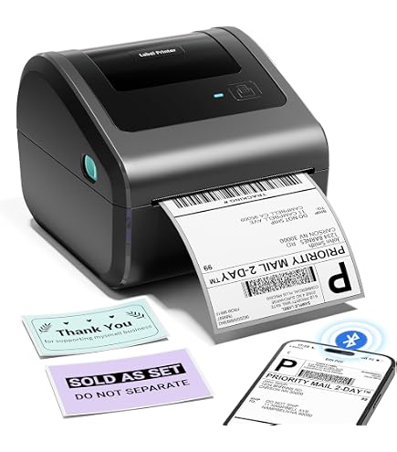 Amazon.co.jp: MUNBYN Bluetoothサーマルラベルプリンター、ワイヤレス