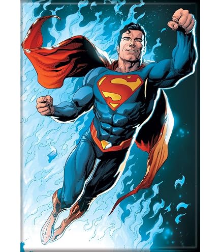 Magnete Superman Ufficiale Ata-Boy: 6,3 X 8,9 Cm, Laminato, Fronte Retro Magnetico. Per Frigorifero, Armadietto, Lavagna. Regalo Per Fan.