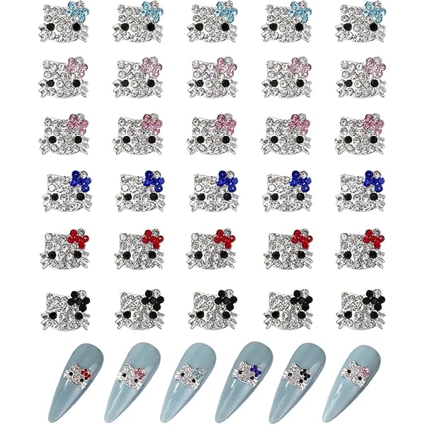 Amazon | ネイルパーツ60個入り ネイルデコパーツ6色各10個 3D 漫画の