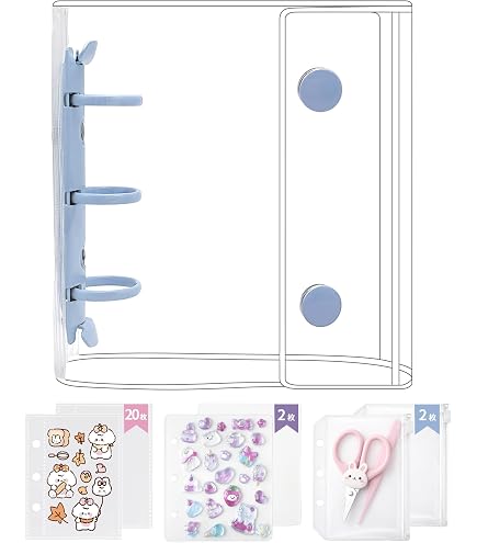 Amazon.co.jp: Kukefa シール帳 透明 A8はがせる ミニ バインダー