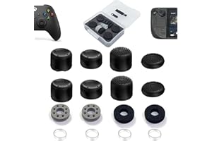 ZHI-NYLLDJS フリーク Steam Deck対応 Xbox対応 コントローラー フリーク コントローラー スティック カバー アシストリング 収納ケース付き（フリーク4個/スティック カバー4個/アシストリング4個）クリア＆グレー＆ブラック