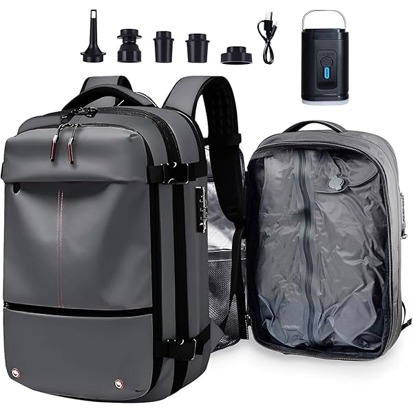 Amazon.co.jp: Vacpack バックパック、60L 拡張可能な防水盗難防止真空