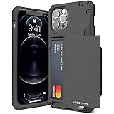 【VRS】 iPhone12Pro / iPhone12 対応 ケース カード 収納 3枚 耐衝撃 スマホケース 衝撃 吸収 背面 スライド 式 カードケース 付 カバー タフ 頑丈 対衝撃 衝撃吸収 携帯ケース [ iPhone12 Pro iPh