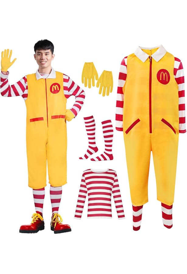 McDonald's コスプレ衣装 セット Amazon.co.jp: 【マクドナルド ドナルド 風】マック 仮装
