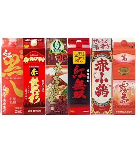 Amazon.co.jp: 霧島酒造茜霧島 芋 25度 パック 1800ml×6本[ケース販売