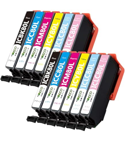 Amazon.co.jp: IC6CL80L ICBK80L 80L Epson用 互換インク 5本