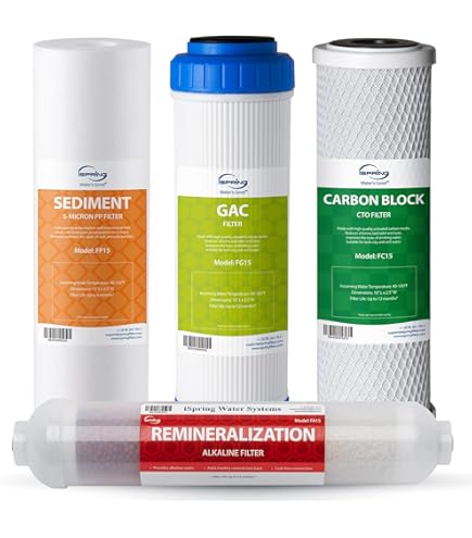SimPure SP5-RO75 6-Stage 10" Reverse Osmosis Replacement Filter Set With Alkaline Mineral Filter Complete Set For 75 Gpd Standard 6 Stage Reverse Os