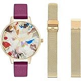 正規代理店オリビアバートン 時計 レディース ポップアート デミ エコ カンフェティ ダイヤル オーキッド & ペール ゴールド メッシュウォッチ ＆ ストラップ セット