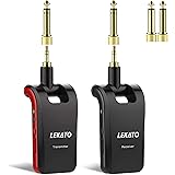 ギターワイヤレスシステム 送受信機 プリアンプ 3.5mmと6.35mmステレオとモノラルプラグ付き エレキギター ギターに直接プラグ・イン エレキギターアンプ 2.4GHz 6チャンネル USB充電 軽量 コンパクト ステレオ放送 280°回転 黒