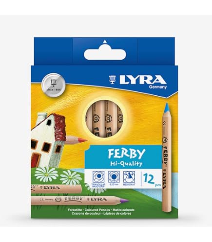 Lyra Slim Groove Child-Grip Pencils, 3mm Cores Includes Sharpener, Set...
