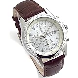 SEIKO クロノグラフ 腕時計 本革ベルトセット 国内セイコー正規流通品 ホワイト ディープブラウン SND363P1-DB [並行輸入品]