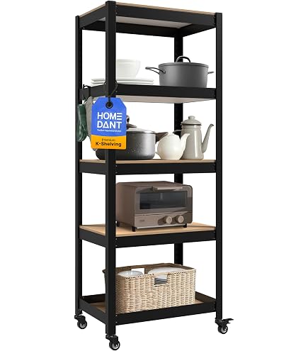 Amazon｜REIBII スチールラック 5段 幅100 奥行45 高さ183 耐荷重約