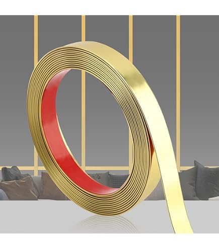 Copgge Gold Mirror-Like Wall Trim - 16.4ft Self Adhesive Stainless Steel Molding For Tile, Cabinet, Ceiling Edges