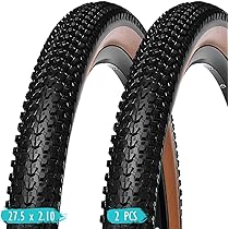 Amazon | BIUYYY 27.5x2.1 ブロックタイヤ ブラウンサイド