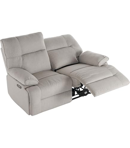 リクライニングチェア リクライニングソファ 2人掛けファブリック電動【グレー】 スマホ充電可能】リクライニングチェア リクライニングソファ 2人掛け