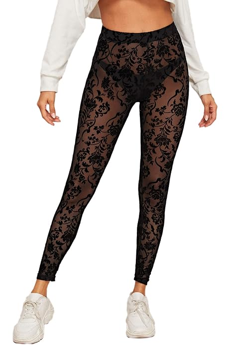 Sheer Mesh Long Pants Legging 