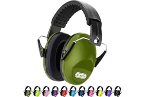 Dr.meter Ear Muffs for Noise Reduction SNR27.4 Noise Cancelling Headphones for Autism with Adjustable Headband - Kids Ear Protection for Airplane, Fireworks, Concerts and Football Game - Dark green