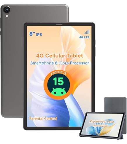 Android Tablet 8.7 Inch, Android 15 Tablet with 8GB RAM 64GB ROM