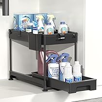 シンク下 スライド式収納ラック 2段 [2個セット] 引き出し式 幅22cm Amazon.co.jp: SPACEKEEPER シンク下 スライド式収納ラック 2段 幅22cm