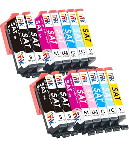 Amazon.co.jp: エプソンSAT-6CL互換インクカートリッジ(BK/C/M/Y/LC/LM